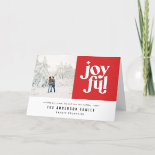 Moderne minimale grafische kersttypografie foto feestdagen kaart