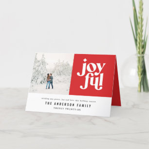 Moderne minimale grafische kersttypografie foto feestdagen kaart
