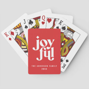 Moderne minimale grafische kersttypografie leuk pokerkaarten