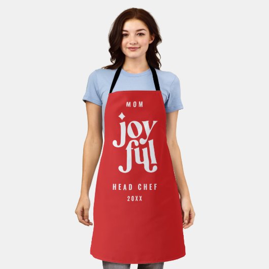 Moderne, minimale grafische kerstvakantie schort (Gedragen)