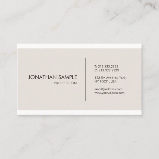 Moderne, minimale grafische ontwerpweergave visitekaartje (Voorkant)