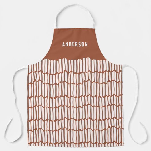 Moderne minimale grafische terracotta elegant schort (Voorkant)