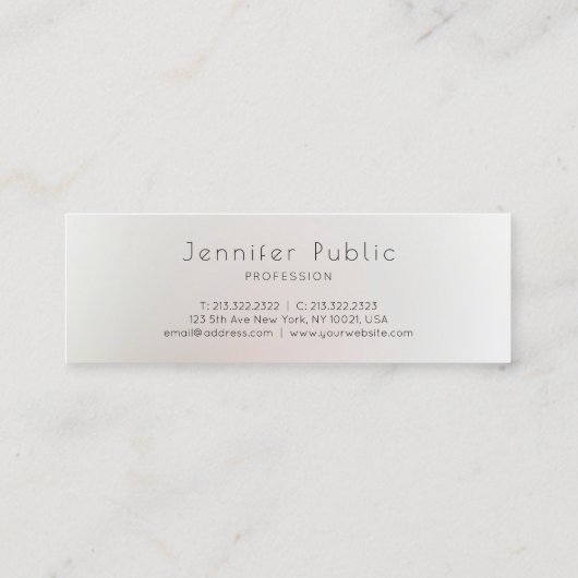 Moderne, minimale grafische vormgeving met profess mini visitekaartje (Achterkant)