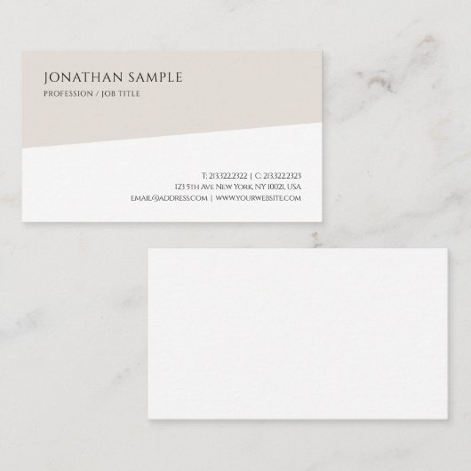Moderne, minimale grafische vormgeving visitekaartje (Voorkant / Achterkant)
