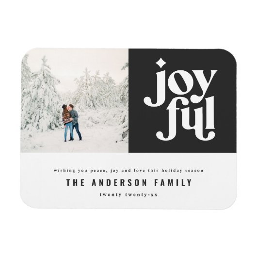 Moderne minimale grafische vrolijke zwart magneet (Horizontaal)