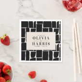 Moderne minimale grafische zwart-wit feestgunst servet (Insitu)