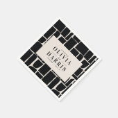 Moderne minimale grafische zwart-wit feestgunst servet (Hoek)