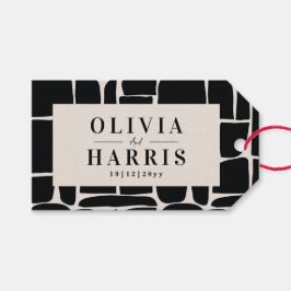 Moderne minimale grafische zwart & wit gunst party cadeaulabel
