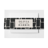 Moderne minimale grafische zwart & wit gunst party uitnodigingen wikkel (Voorkant Voorbeeld)