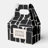 Moderne minimale grafische zwart & wit uniek bedankdoosjes (Achterkant)