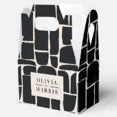 Moderne minimale grafische zwart & wit uniek bedankdoosjes (Geopend)