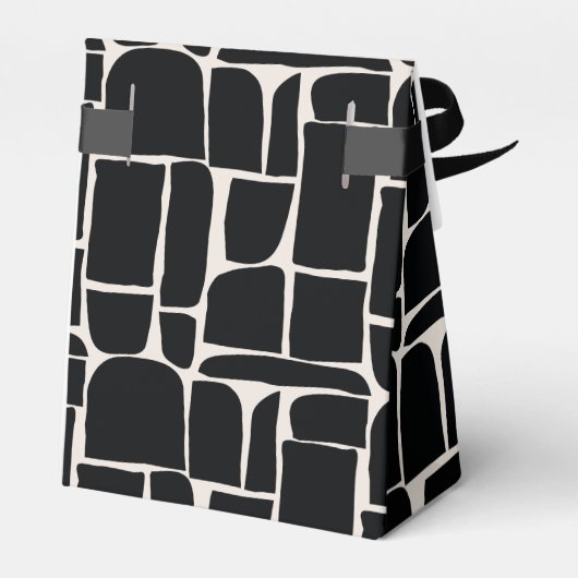 Moderne minimale grafische zwart & wit uniek bedankdoosjes (Achterkant)