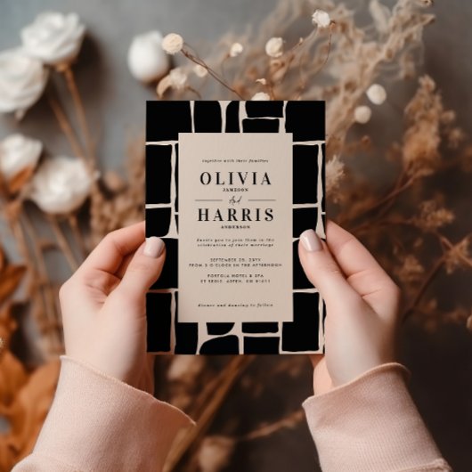 Moderne minimale grafische zwart & wit uniek kaart