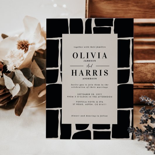 Moderne minimale grafische zwart & wit uniek kaart