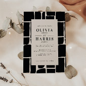 Moderne minimale grafische zwart & wit uniek kaart