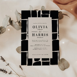 Moderne minimale grafische zwart & wit uniek kaart