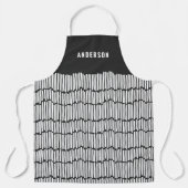 Moderne minimale grafische zwarte en witte elegant schort (Voorkant)