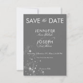 Moderne minimale grijs & wit glam diamanten bruilo save the date (Voorkant)