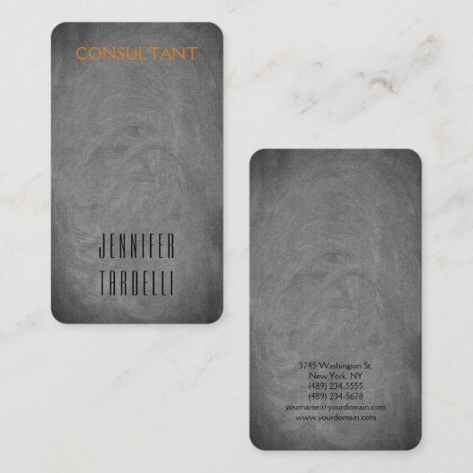 Moderne, minimale grijze achtergrond visitekaartje (Voorkant / Achterkant)