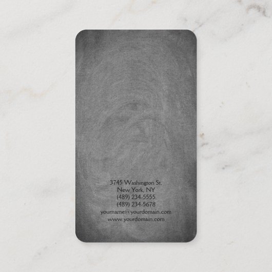 Moderne, minimale grijze achtergrond visitekaartje (Achterkant)