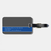 Moderne, minimale grijze, diepe blauwe kleur bagagelabel (Achterkant horizontaal)