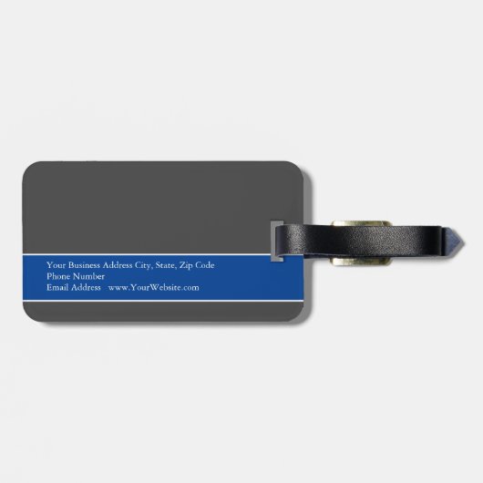 Moderne, minimale grijze, diepe blauwe kleur bagagelabel (Achterkant horizontaal)