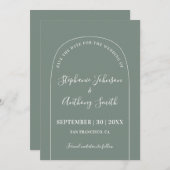 Moderne minimale grijze en witte pleister save the date (Voorkant / Achterkant)