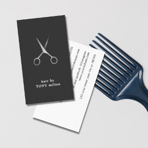 Moderne, minimale grijze faux, zilver Hair Stylist Visitekaartje