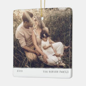 Moderne minimale grijze feestdag keramisch ornament (Links)