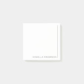 Moderne minimale grijze gepersonaliseerde naam post-it® notes (Voorkant)