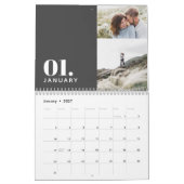 Moderne minimale grijze multi-fotofamilie kalender (Jan 2027)