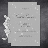 Moderne minimale grijze Sparkle Bridal Brunch Kaart