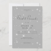 Moderne minimale grijze Sparkle Bridal Brunch Kaart (Voorkant)