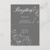 Moderne minimale grijze & witte glam diamanten rec informatiekaartje (Voorkant)