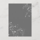 Moderne minimale grijze & witte glam diamanten rec informatiekaartje (Achterkant)