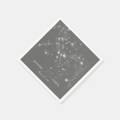 Moderne minimale Grijze & Witte Glam Diamanten Servet (Hoek)