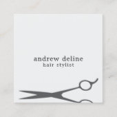 Moderne minimale grijze witte haarlijst vierkante visitekaartje (Voorkant)