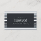 Moderne minimale grijze witte strepen visitekaartje (Achterkant)