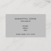 Moderne, minimale grijze witte strepes Freelancer Visitekaartje (Achterkant)