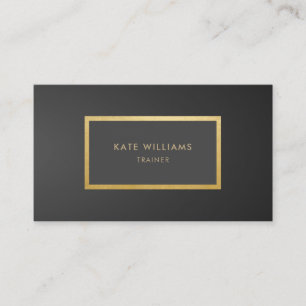 Moderne, minimale grijze, zwarte gradiënt Gold Lu Visitekaartje