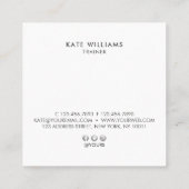 Moderne, minimale grijze, zwarte gradiënt Gold Lux Vierkante Visitekaartje (Achterkant)