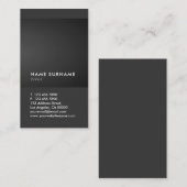 Moderne minimale grijze zwarte gradiënt, luxe vert visitekaartje (Voorkant / Achterkant)