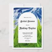 Moderne minimale groene Abstracte Vrijgezellenfees Kaart (Voorkant)