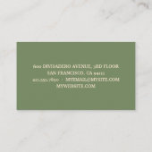 Moderne minimale groene advocaat visitekaartje (Achterkant)