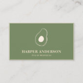 Moderne minimale groene Avocado Professional Busin Visitekaartje (Voorkant)
