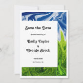 Moderne minimale groene blauwe Natuur Abstract huw Save The Date (Voorkant)