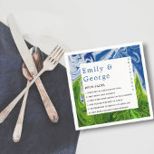 Moderne minimale groene blauwe Natuur Abstract huw Servet