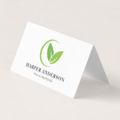 Moderne minimale groene eco-professional visitekaartje (Voorkant)
