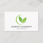 Moderne minimale groene eco-professional visitekaartje (Voorkant)