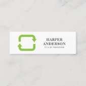 Moderne minimale groene eco-Recyclen professioneel Mini Visitekaartje (Voorkant)